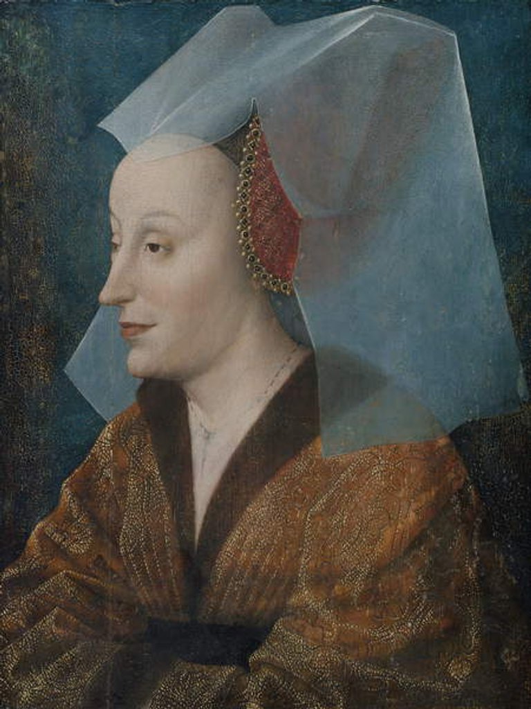 Detail of Portrait of a Noblewoman, c.1450 by Netherlandish School