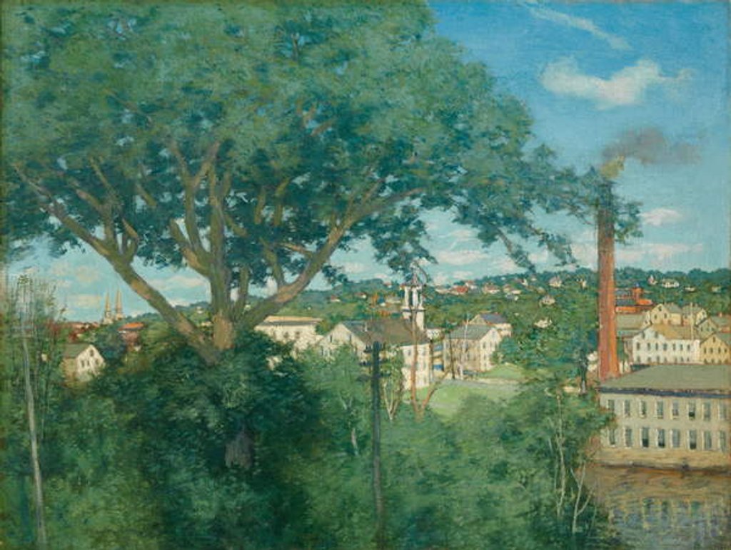 Detail of The Factory Village, 1897 by Julian Alden Weir