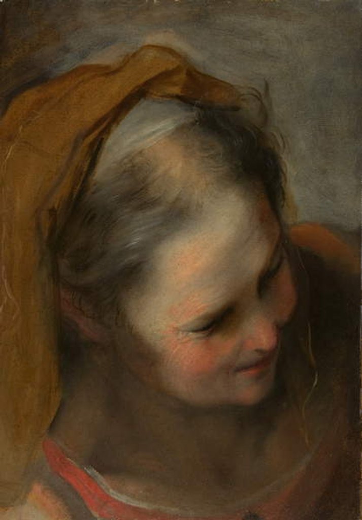 Detail of Head of an Old Woman Looking to Lower Right, 1584-86 by Federico Fiori Barocci or Baroccio