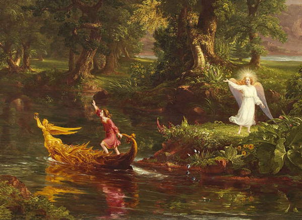Detail of The Voyage of Life: Youth 1842 by Thomas Cole