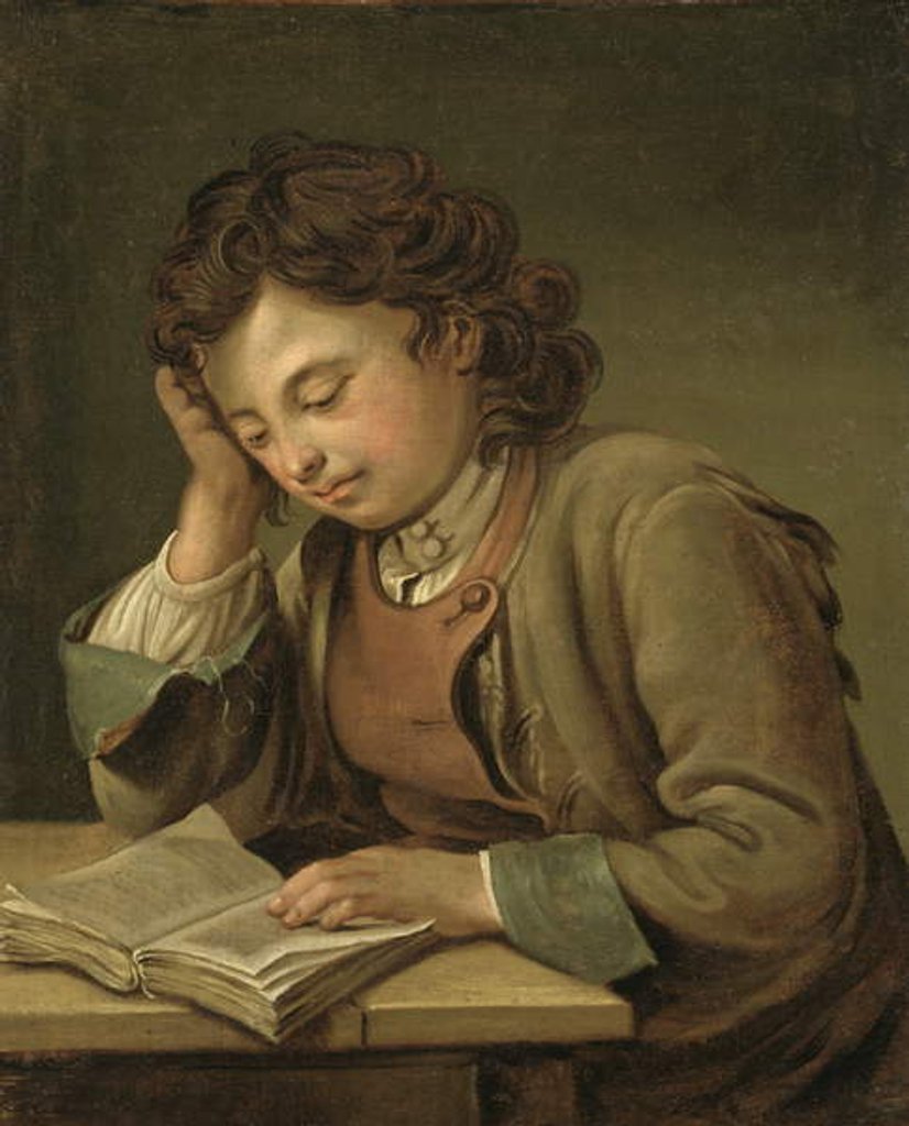 Detail of A Boy Reading, 1758 by Per Krafft