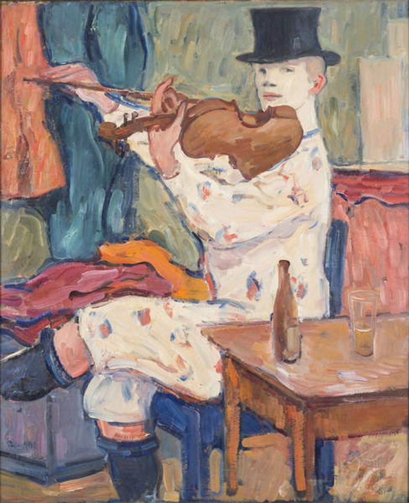 Detail of A Clown Playing the Violin, 1915 by Gosta von Hennigs