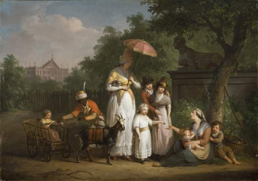 Detail of A Noble Family Distributing Alms in a Park, 1793 by Mathieu Ignace van Bree