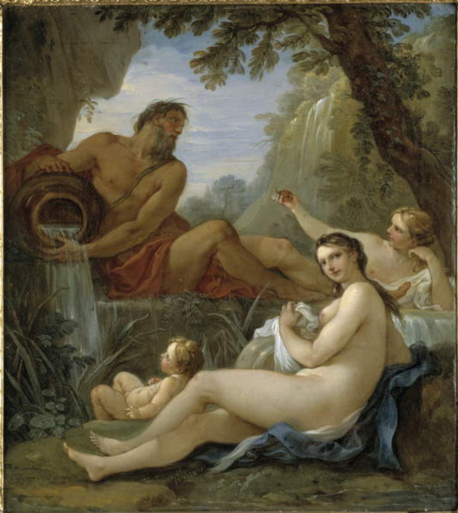 Detail of Rivergod and Spring Nymph by Charles Joseph Natoire