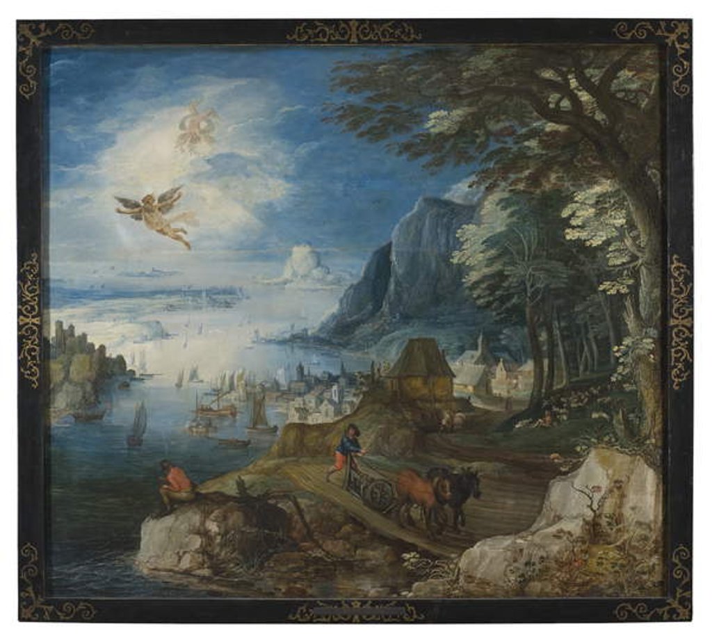 Detail of Landscape with the Fall of Icarus by Joos or Josse de The Younger Momper