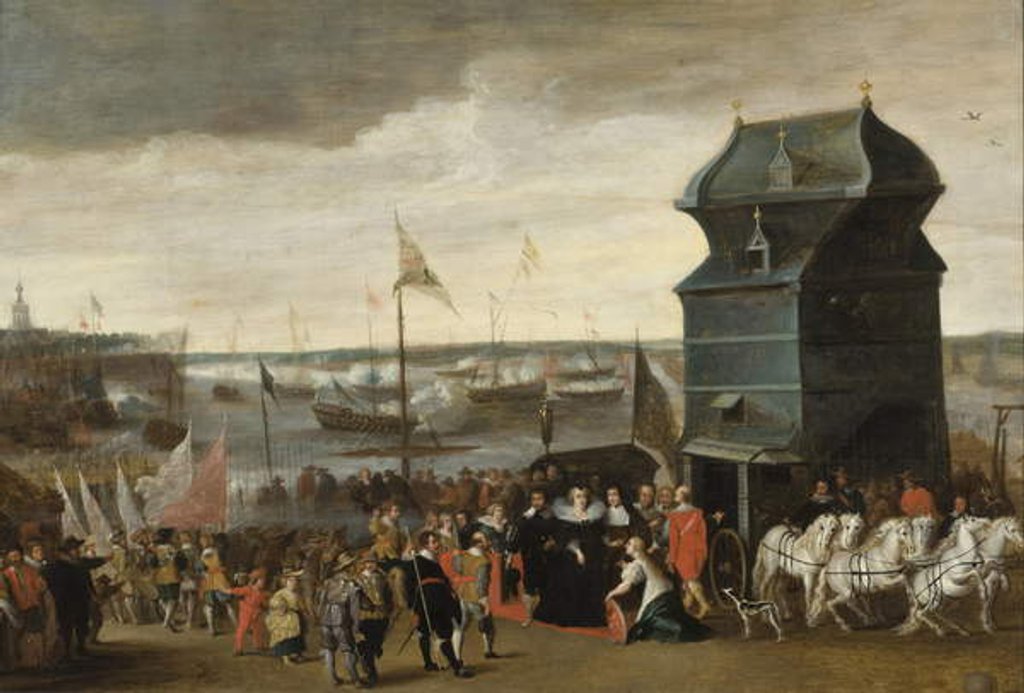 Detail of Queen Marie de Medici Disembarking in Antwerp, 1632 by Matheus Vroom