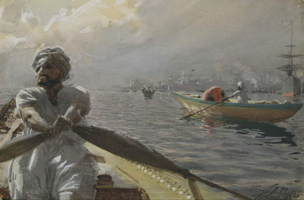 Detail of Turkish Boatman in the Constantinople Harbour, 1886 by Anders Leonard Zorn