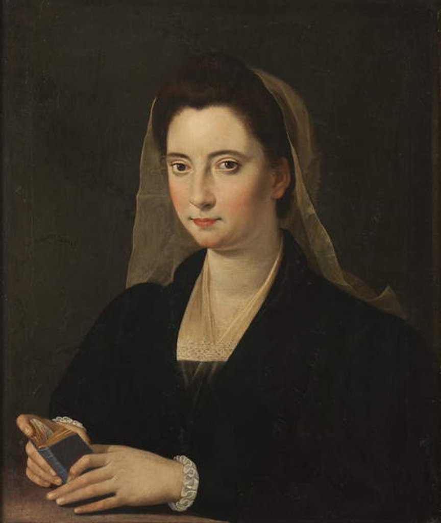 Detail of Young Lady, called Lucrezia Cenci by Scipione (1550-98) (attr. to) Pulzone