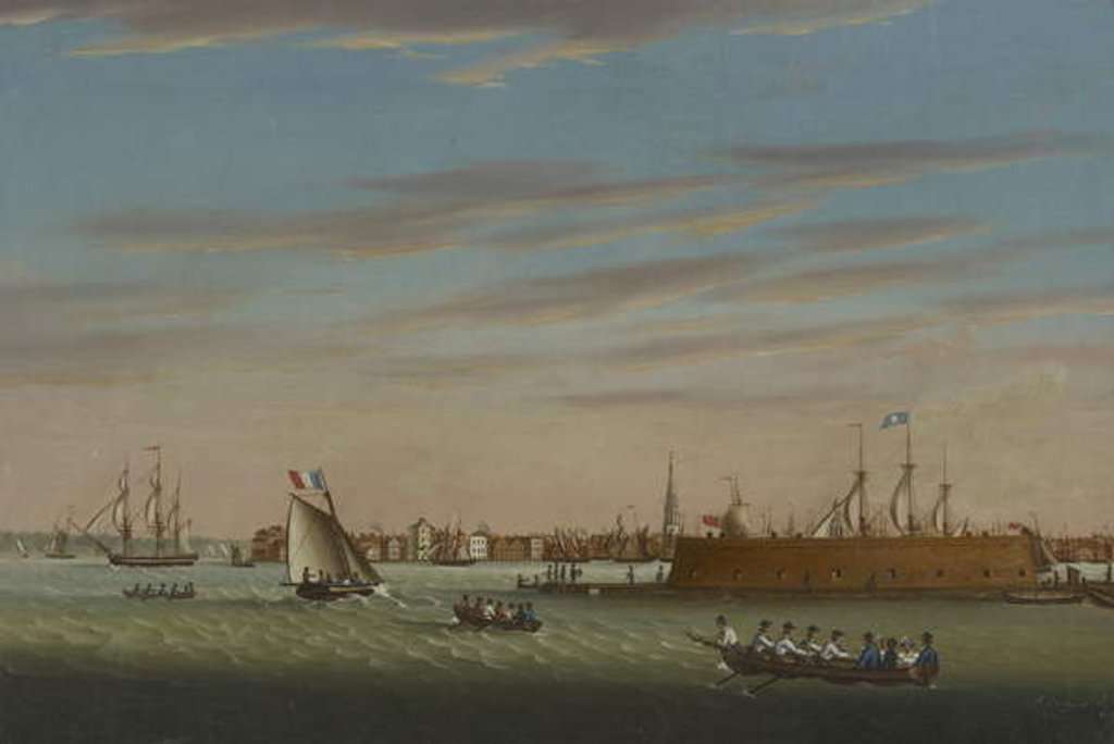 Detail of View of Charleston from the Harbor, 1831 by Samuel Barnard