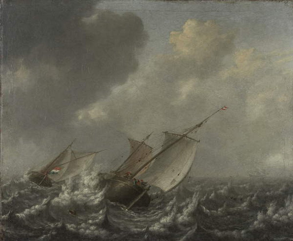 Detail of Vessels on a Choppy Sea, 1620s by Jan Porcellis