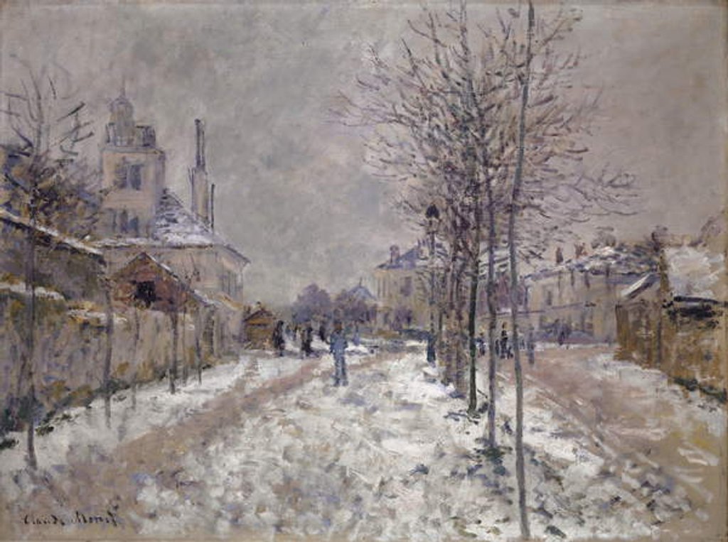 Detail of The Snow-Covered Boulevard de Pontoise in Argenteuil, 1875 by Claude Monet