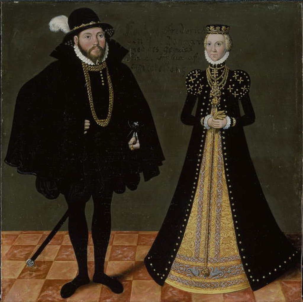 Detail of Unidentified German royal couple, c.1580-1600 by Lucas the Younger Cranach