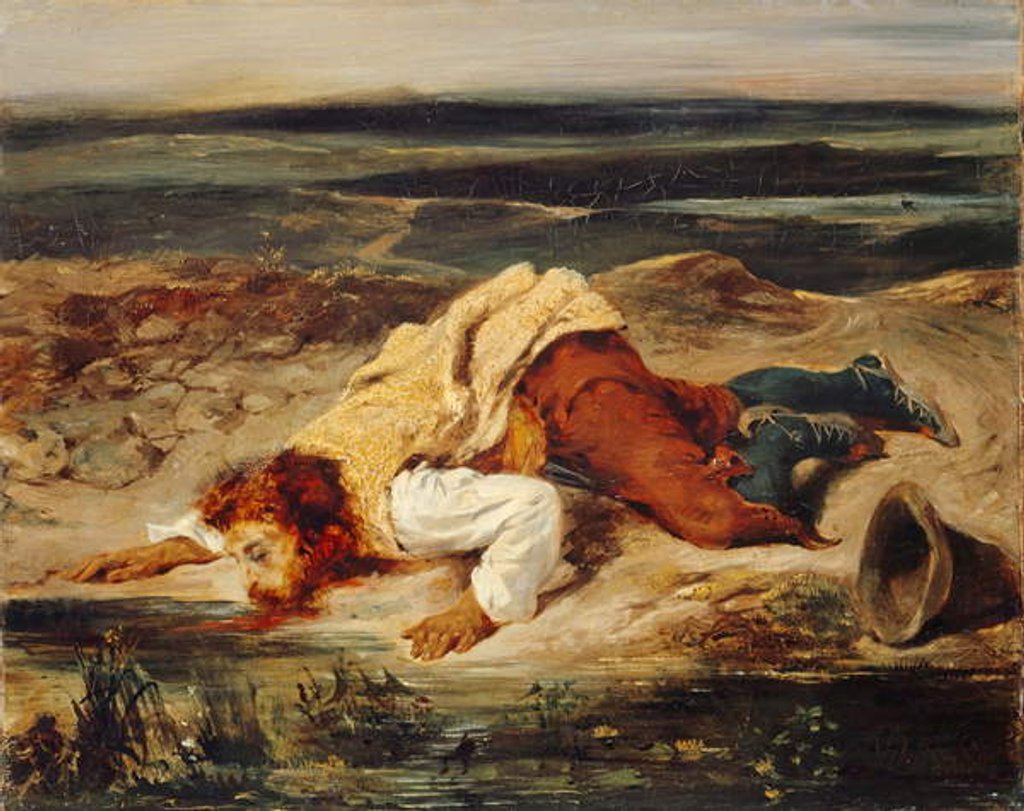 Detail of Wounded Brigand, c.1825 by Ferdinand Victor Eugene Delacroix