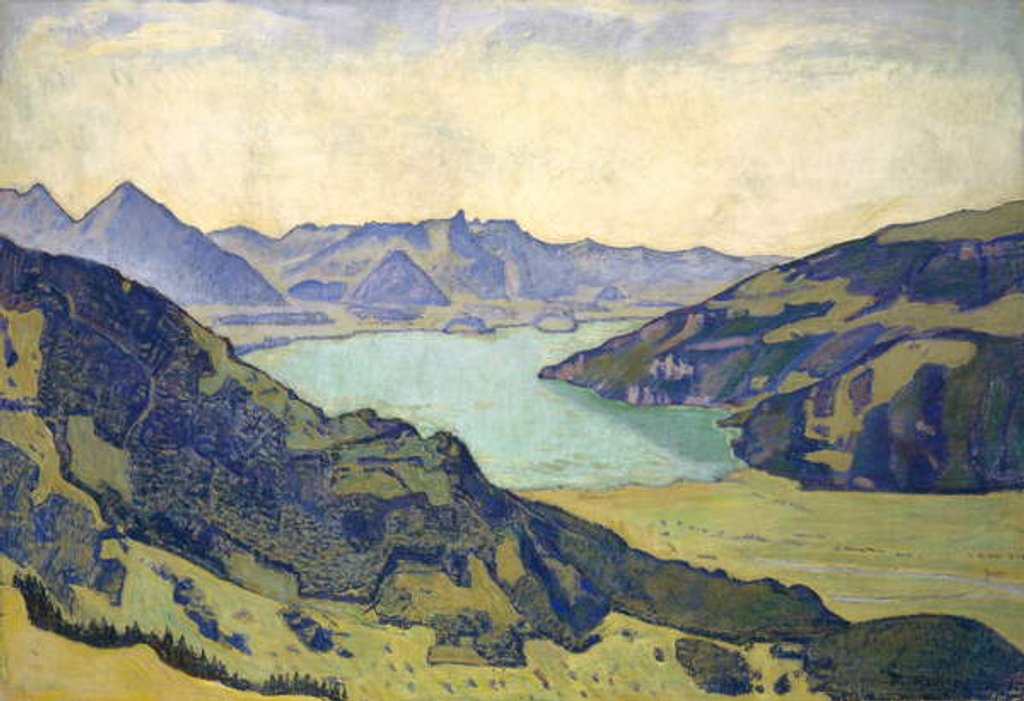Detail of View of the Lake of Thun from Breitlauenen, 1906 by Ferdinand Hodler