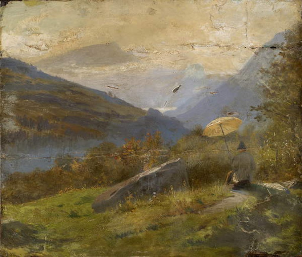 Detail of The Painter, c.1860 by Carl Spitzweg