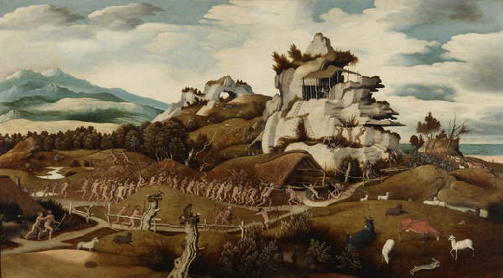 Detail of Landscape with an Episode from the Conquest of America, c.1535 by Jan Mostaert