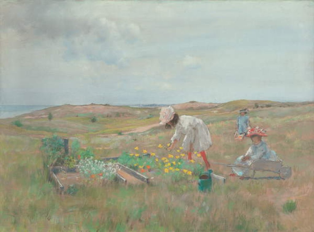 Detail of Gathering Flowers, Shinnecock, Long Island, c.1897 by William Merritt Chase