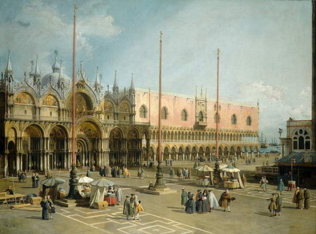 Detail of The Square of Saint Mark's, Venice, 1742-44 by Canaletto