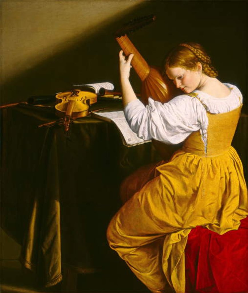 Detail of The Lute Player, c.1612-20 by Orazio Gentileschi