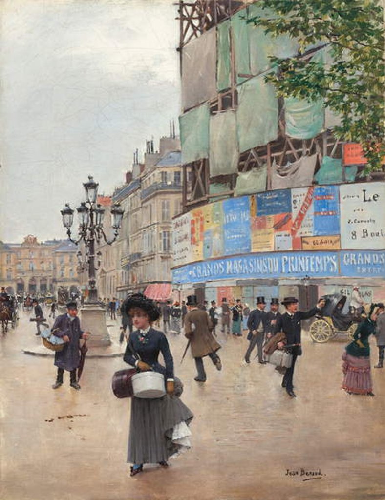 Detail of Paris, rue du Havre, c.1882 by Jean Beraud