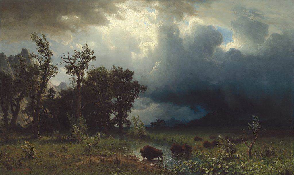 Detail of Buffalo Trail: The Impending Storm, 1869 by Albert Bierstadt