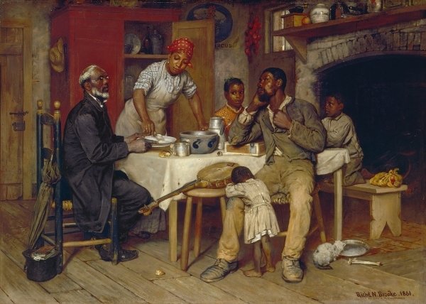 Detail of A Pastoral Visit, 1881 by Richard Norris Brooke