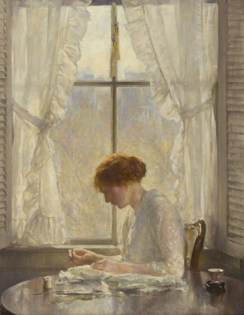 Detail of The Seamstress, 1916 by Joseph DeCamp