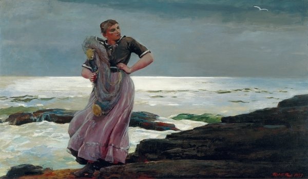Detail of A Light on the Sea, 1897 by Winslow Homer