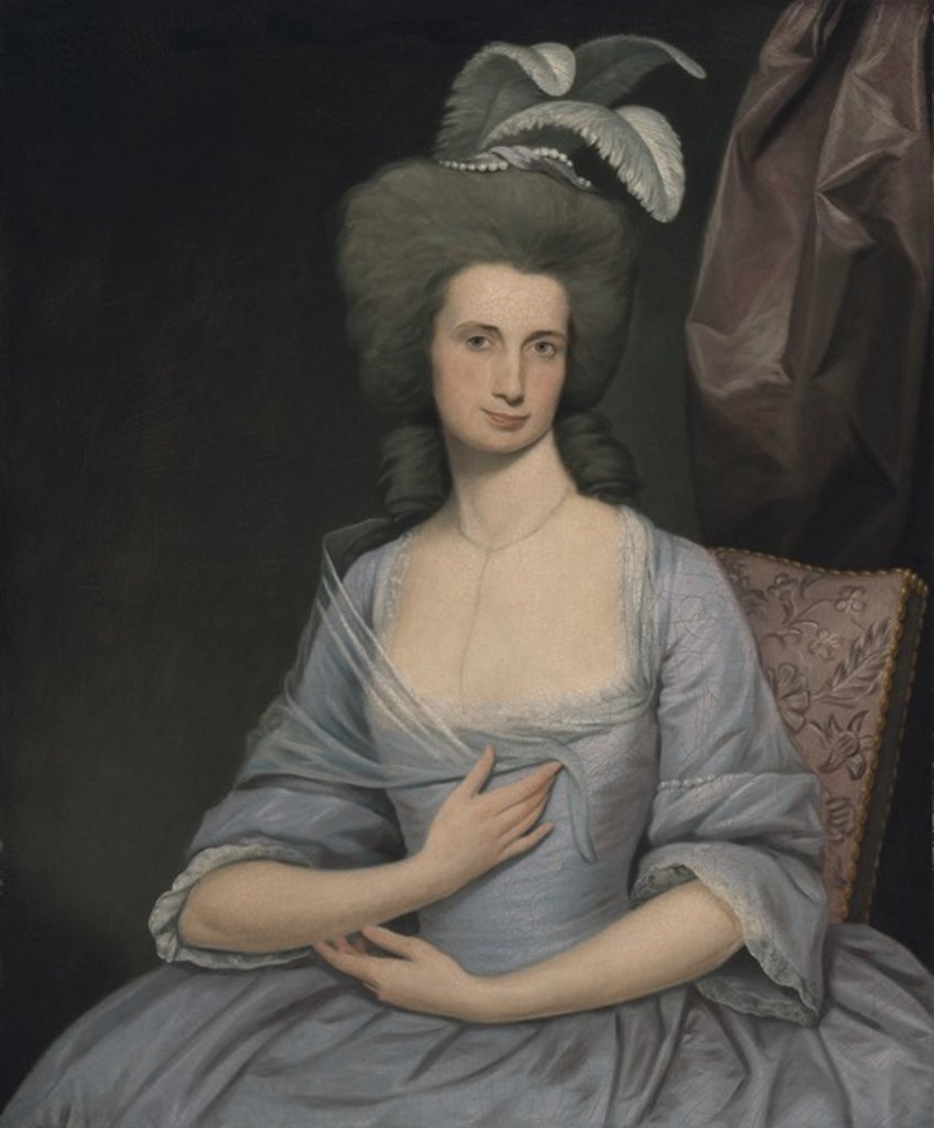 Detail of Elizabeth Stevens Carle, c.1783-84 by Joseph Wright