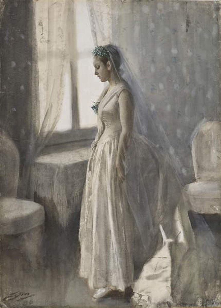 Detail of The Bride, 1886 by Anders Leonard Zorn