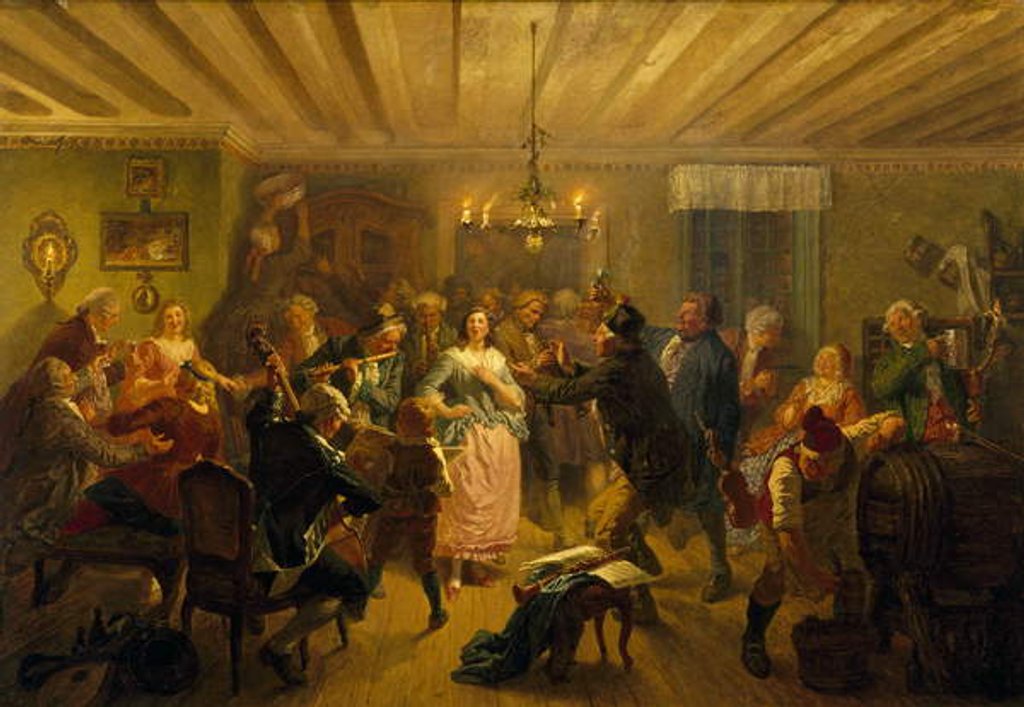Detail of The Concert at Tre Byttor, 1860 by Josef Wilhelm Wallander
