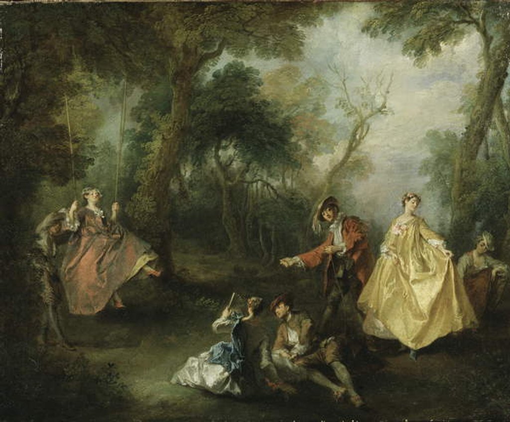 Detail of The Swing, 1729 by Nicolas Lancret