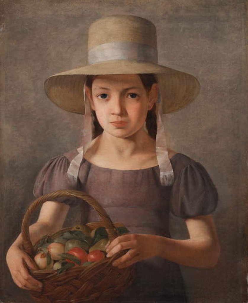 Detail of Girl with Fruit in a Basket, c.1827 by Constantin Hansen