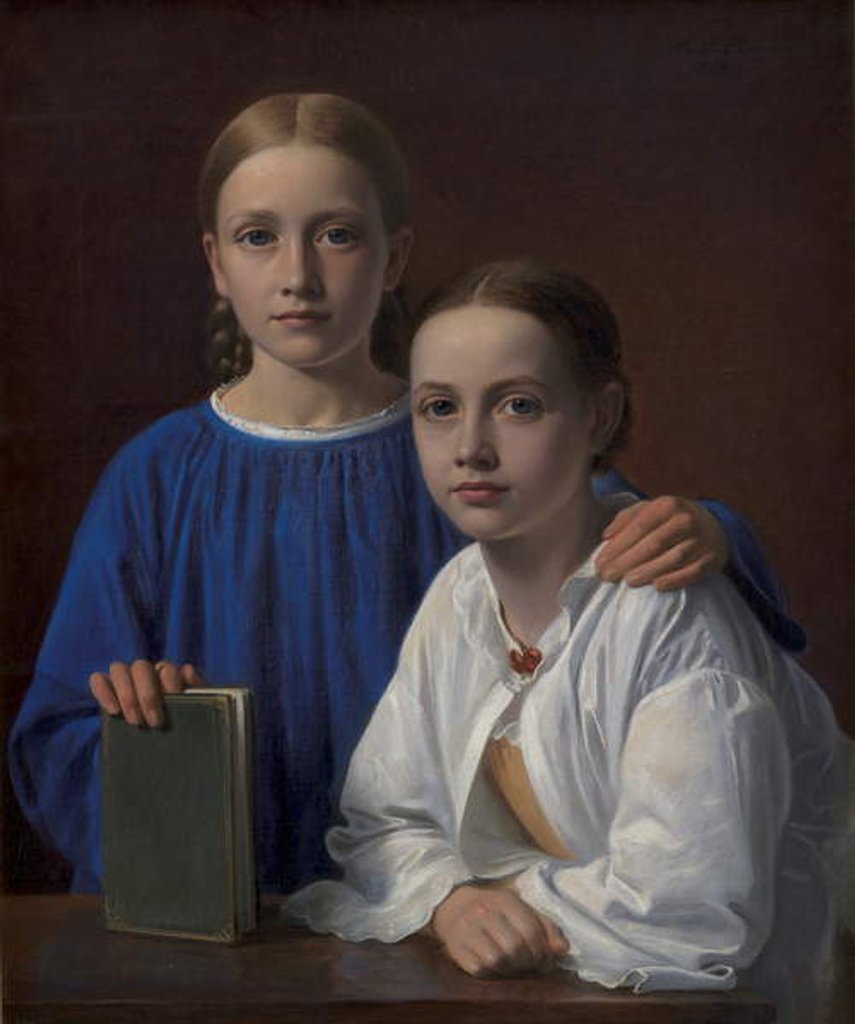 Detail of Meta Magdalene Hammerich and the Artist's Daughter Kristiane Konstantin Hansen, 1861 by Constantin Hansen