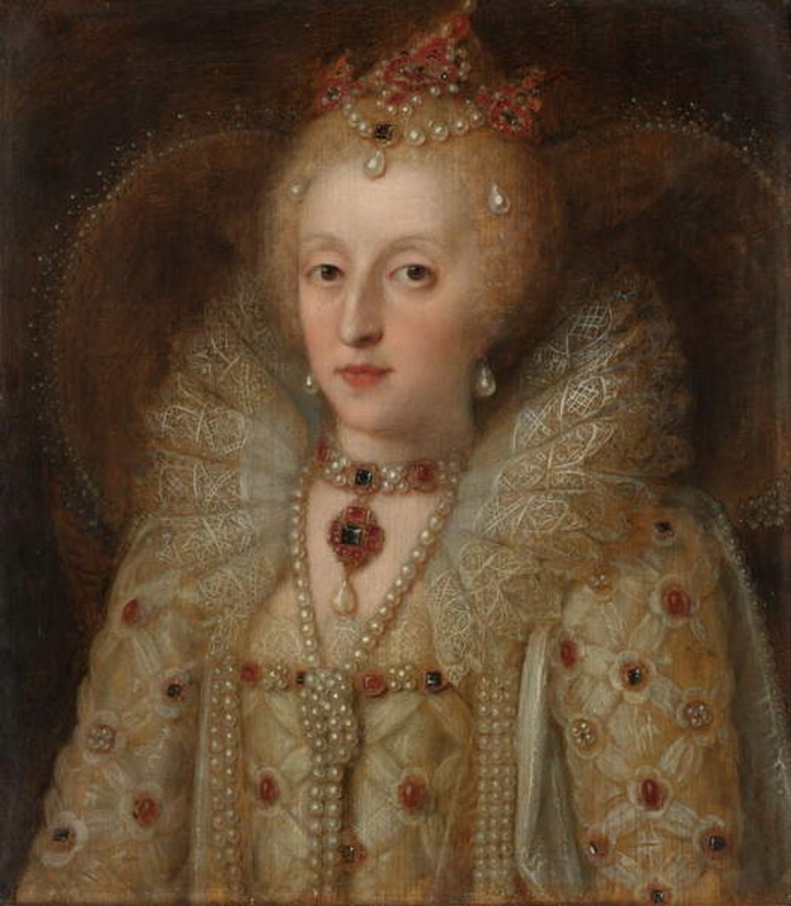 Detail of Portrait of Elizabeth I, Queen of England, 1550-99 by Anonymous Anonymous