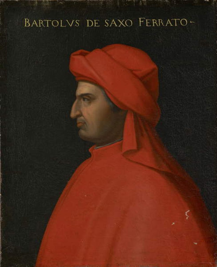 Detail of Portrait of Bartolo da Sassoferrato, c.1560 by Cristofano dell' (and workshop) Altissimo
