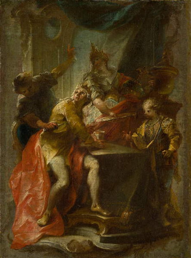 Detail of The Murder of Saint Edward, King and Martyr, c.1750 by Johann Wolfgang Baumgartner