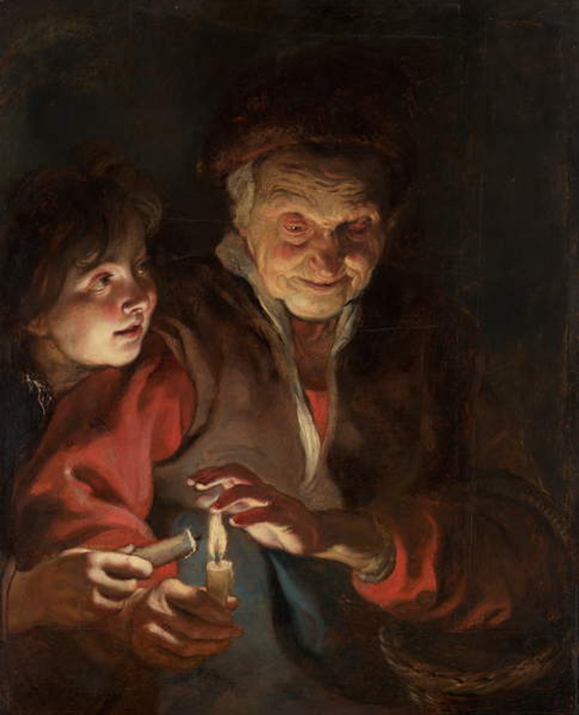 Detail of Old Woman and Boy with Candles, c.1616-1617 by Peter Paul Rubens