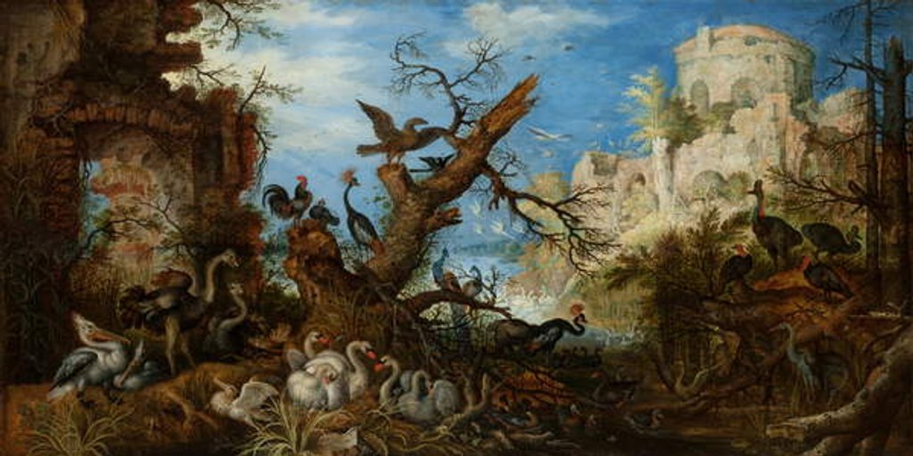 Detail of Landscape with Birds, 1622 by Roelandt Jacobsz. Savery