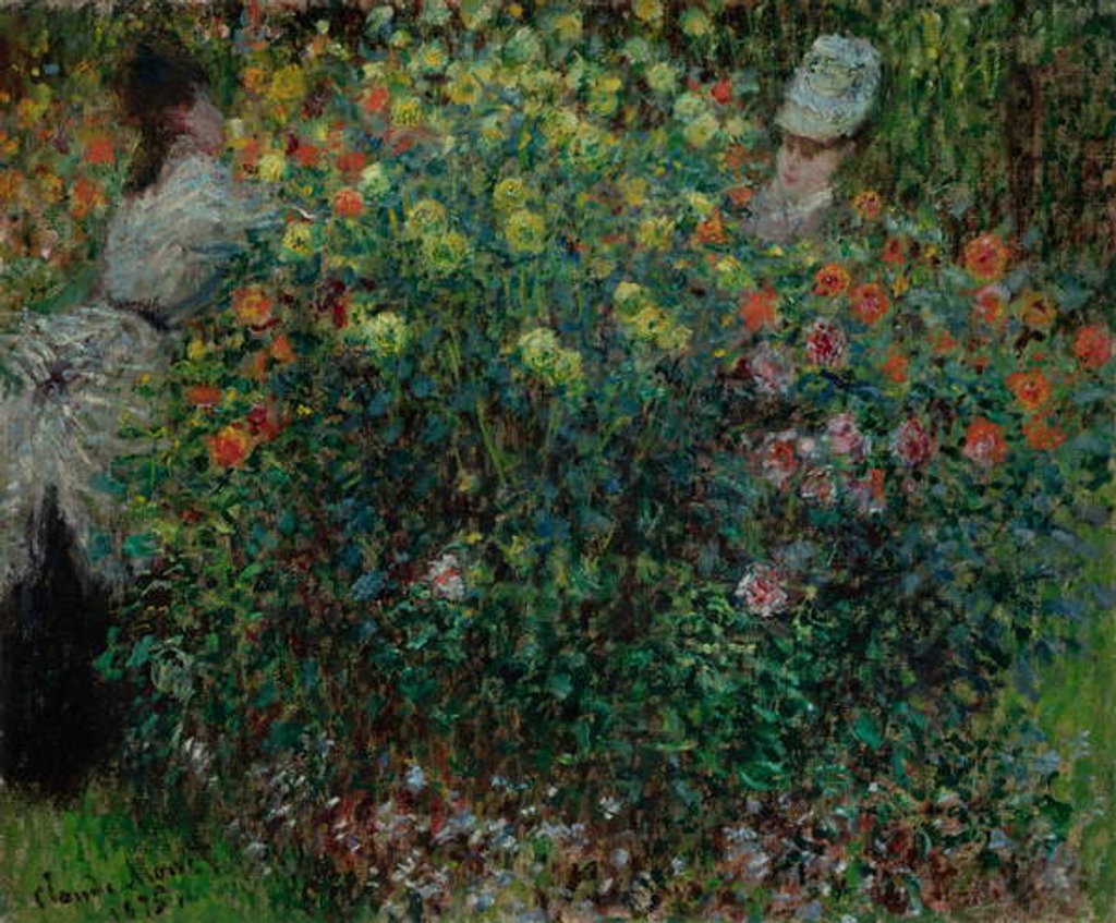 Detail of Two Women among the Flowers, 1875 by Claude Monet