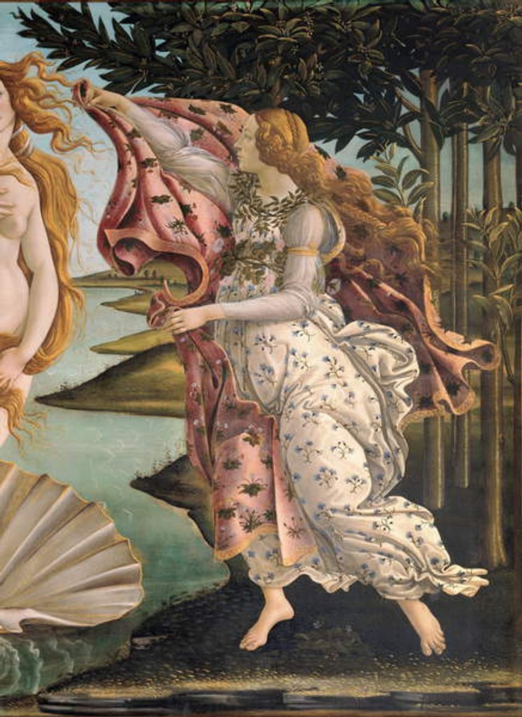 Detail of Birth of Venus, c.1485 by Sandro Botticelli
