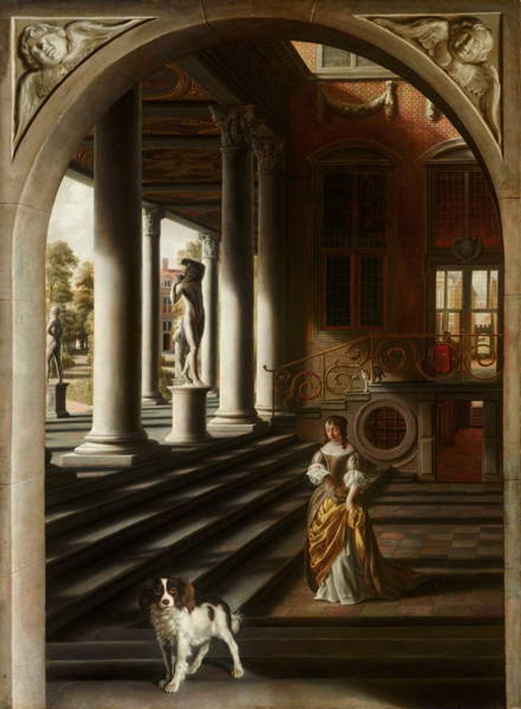 Detail of Perspective View with a Woman Reading a Letter, c. 1670 by Samuel van Hoogstraten