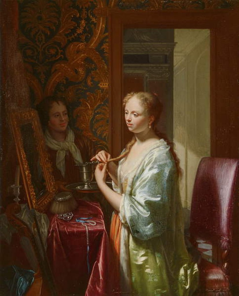 Detail of Lady at her Toilet, c.1720 by Philip van Dijk