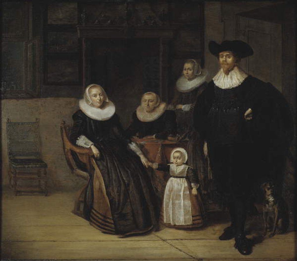 Detail of Portrait of a Family, 1661 by Pieter Codde