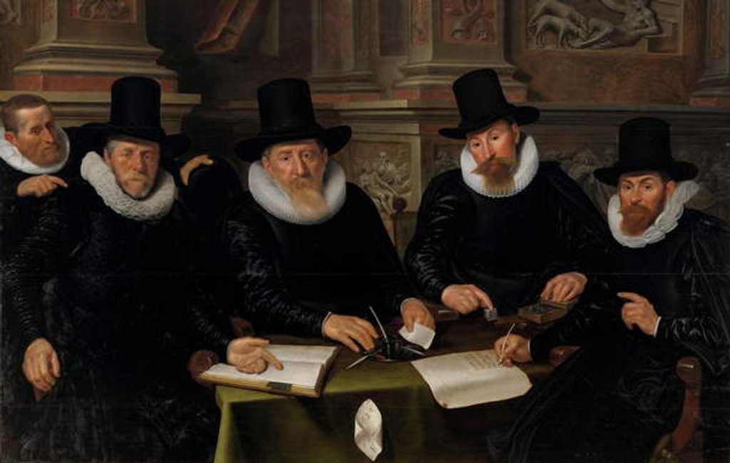 Detail of Four Regents and the ‘House Father’ of the Amsterdam Lepers’ Asylum, 1624 by Werner Jacobsz van den Valckert