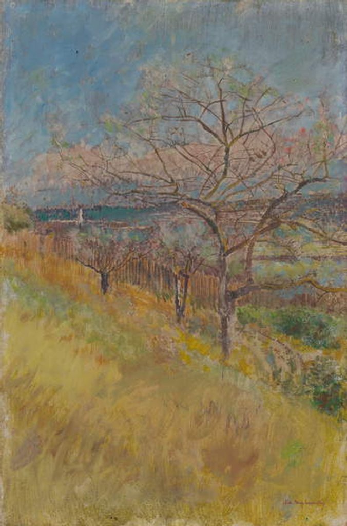 Detail of Valley with trees in bloom, 1890-1900 by Laszlo Mednyanszky