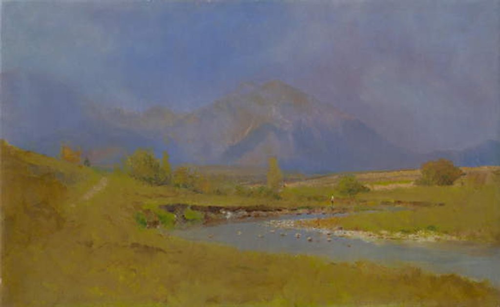Detail of Podtatranská landscape after spring rain, 1878-79 by Laszlo Mednyanszky