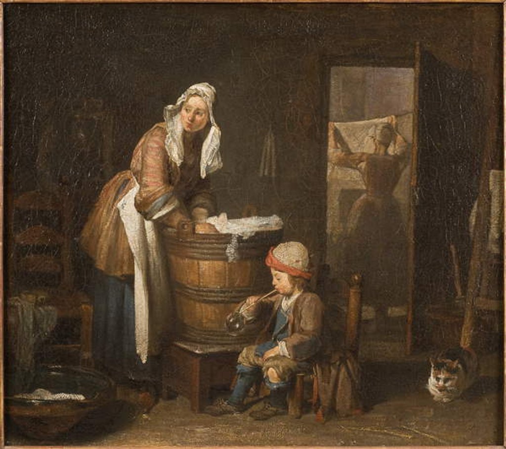 Detail of The Washerwoman by Jean-Baptiste Simeon Chardin
