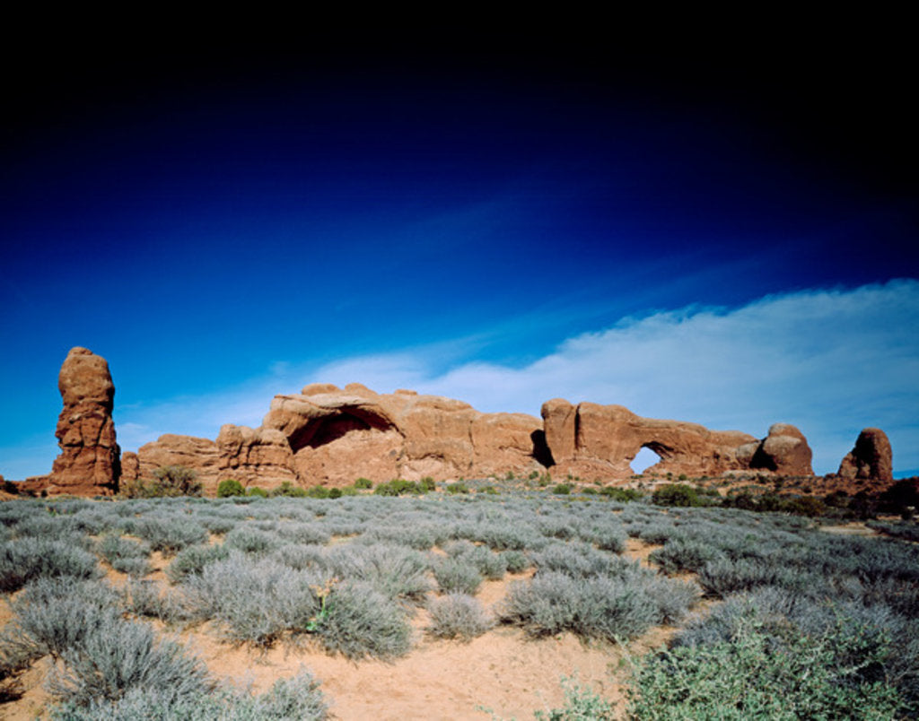 Detail of North window and Park Avenue, Arches National Park, Utah by Anonymous