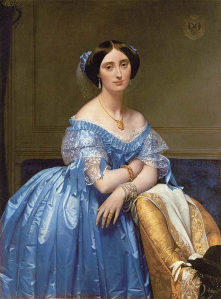 Detail of Portrait of the Princesse de Broglie by Jean Auguste Dominique Ingres